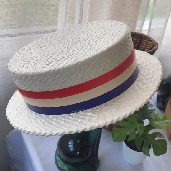 Vintage Hat 1967 ~ Red White & Blue Band Hat - Picture 1 of 6